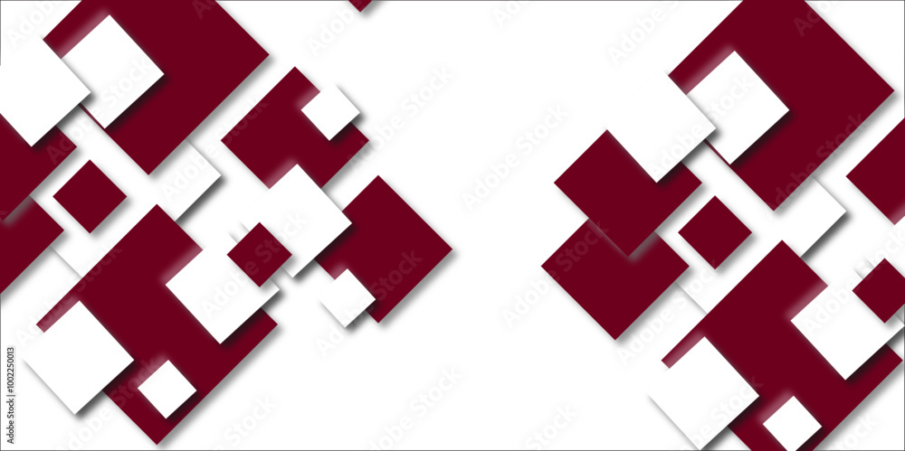 Poster modern white and red paper texture seamless abstract technology line rectangle background. decorativ