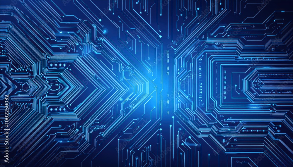 Poster modern technology circuit board texture background design. quantum computer technologies