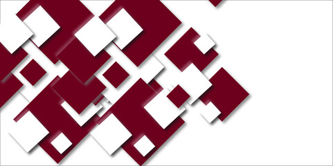 Modern white and red paper texture seamless abstract technology line rectangle background. Decorative web layout or poster, banner. white vector abstract background with white square.