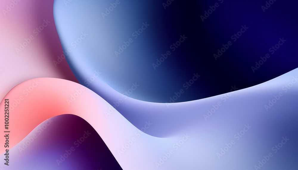 Poster abstract colorful wavy shapes wallpaper. modern curvy background with motion effect. generative ai