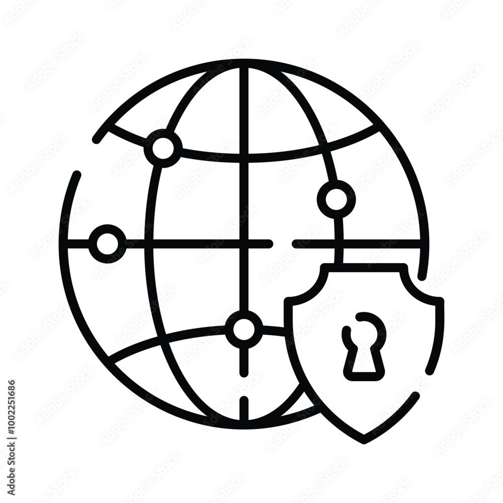 Wall mural a secure network icon symbolizes protected connectivity and cybersecurity measures