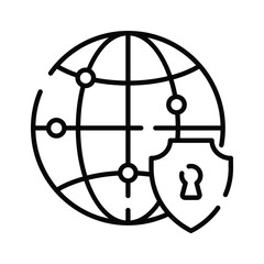 A secure network icon symbolizes protected connectivity and cybersecurity measures