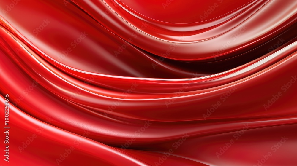 Poster smooth red fabric waves background for design use