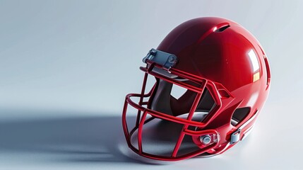 Fototapeta premium Isolated Red Football Helmet on Spotless Background
