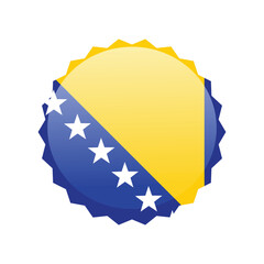 Bosnia and Herzegovina flag icon isolated on white. Vector illustration