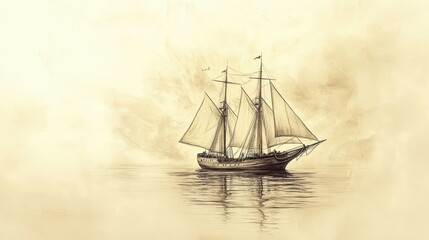 Fototapeta premium The Value of Preparation: A Diligent Crew Sets Sail, Symbolizing Wisdom's Investment in Ecclesiastes