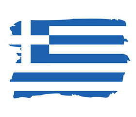 Fototapeta premium Flag of Greece with brush stroke. Vector illustration