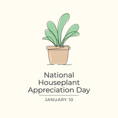 National houseplant appreciation day vector design template good for celebration usage. National houseplant appreciation day design. continuous line drawing. eps 10.