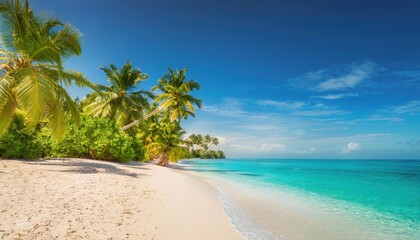 Obraz premium Perfect tropical beach landscape. Vacation holidays background 