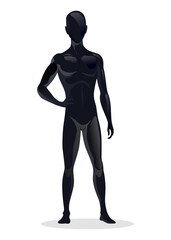 Mannequin silhouette of men. Flat male fashion character collection front view boy. Human body clothing template. Vector Illustration