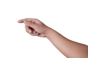 Hand of a person giving empty virtual card gesture, cut out isolated