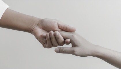 Two hands reaching out to each other in connection.