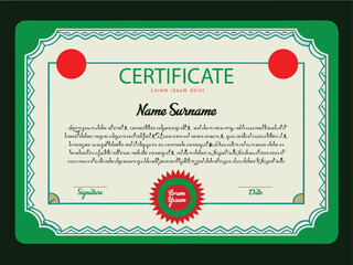 Certificate, Diploma of completion (design template, white background) with Frame, Border