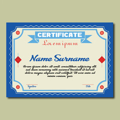Certificate, Diploma of completion (design template, white background) with Frame, Border