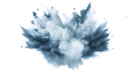 Dynamic Blue Powder Explosion on Transparent Background for Stunning Visual Effects and Design