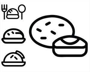 food icon set. food icons. food icon. Adobe vector stock. EPS 10.