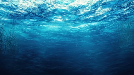 Retro Pixelated Ocean Depths in Vibrant Blue Tones