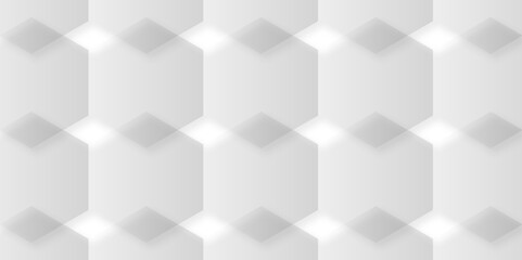Obraz premium Comprehensive Exploration of Hexagon White Geometry Tiles: Unveiling the Intricate Beauty, Design Versatility, and Modern Applications of Vector Graphics in Contemporary Interior Decor, Architecture