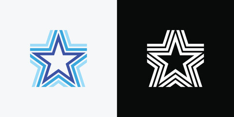 Linear star logo. Illustration logo design