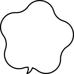 Speech bubble. Speech balloon or chat bubble line art icon for apps and websites. Comic cartoon vector illustration. anners, price tags, stickers, posters, badges. Easy to customize on white bk 