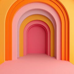 Colorful Arched Wall Design in Warm Tones