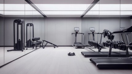 A modern home gym with sleek equipment