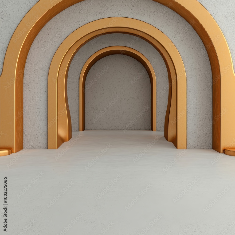 Poster modern archway with minimalist design and soft lighting