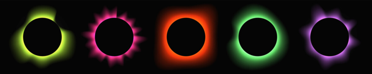 Set of circle illuminate light frames