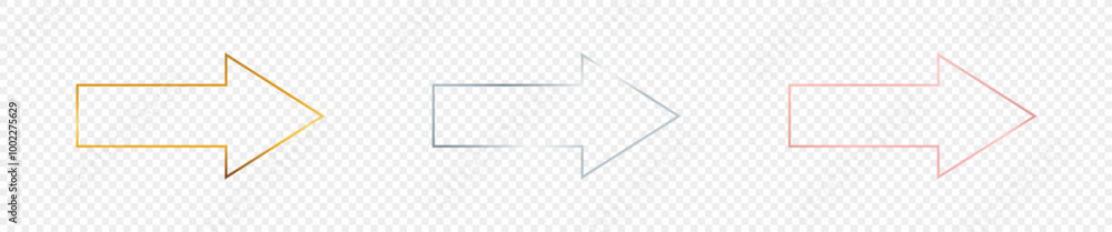 Poster set of three arrow shape frames