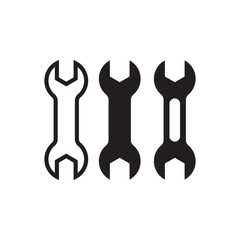 Glyph and line simple wrench icon