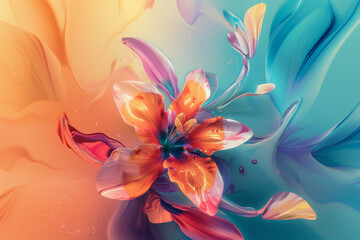 Obraz premium Colorful abstract floral design with dynamic flow