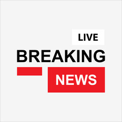 Breaking news header banner. Breaking news label. Breaking news element