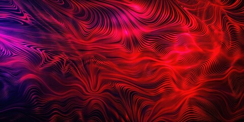 Abstract red waves with intricate flowing lines.
