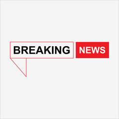 Fototapeta premium Breaking news header banner. Breaking news label. Breaking news element