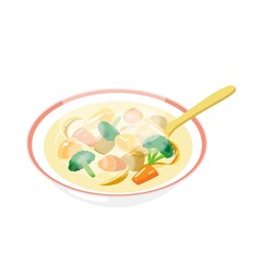 湯気たつ　シチュー　スプーンセット