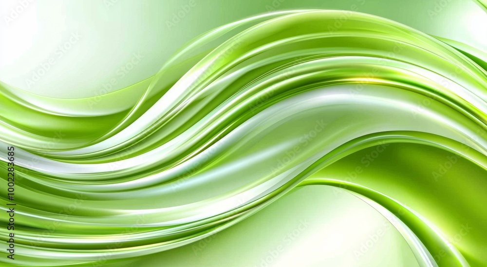 Wall mural background with wave pattern in green abstract wallpaper. stock image.