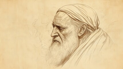 Fototapeta premium Deep Sorrow in Moab: Isaiah Weeping Over Destroyed Vineyards, Symbolizing Profound Loss