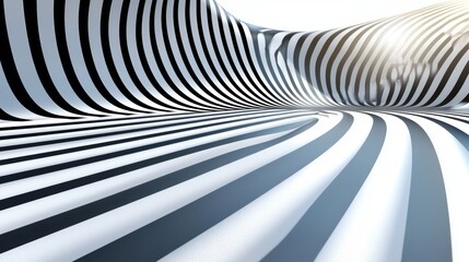 Obraz premium A 3D rendering of a geometric wall in an interior with abstract architecture as the background