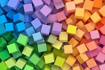 Obraz premium Geometric shapes on abstract background. Rainbow colors in full color