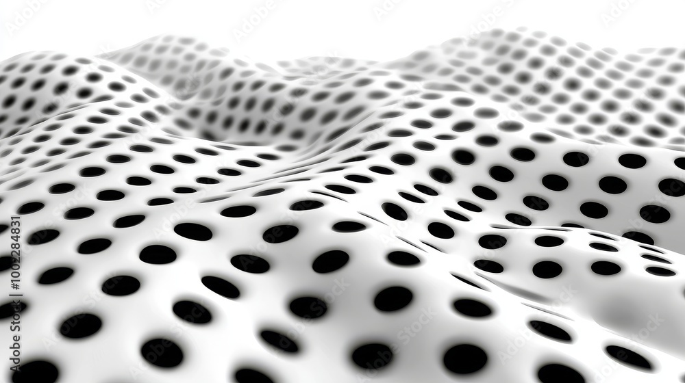 Poster The background is a geometric white abstract with Plexus mesh behind it.