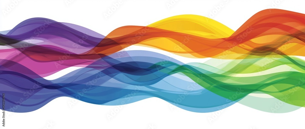 Poster an abstract background with rainbow gradients, multicolored pulses, and abstract abstract lines on a