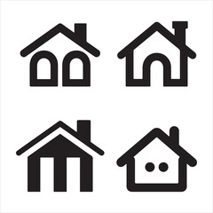 Home icon vector art silhouette