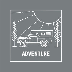 Adobe a van that says adventure on itIllustrator Artwork