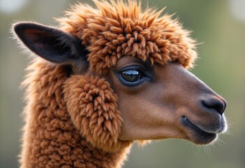 Fototapeta premium Close-up detail of the brown fur of a Llama
