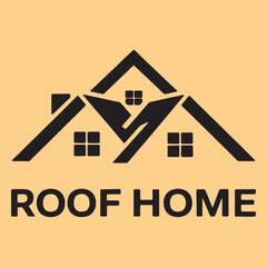 Roof home logo vector art illustration.