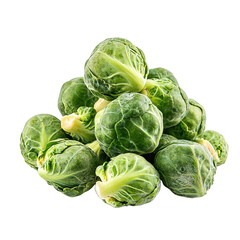 Fototapeta premium Brussels sprouts, side view, on isolated transparent background