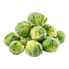 Fototapeta premium Brussels sprouts, side view, on isolated transparent background