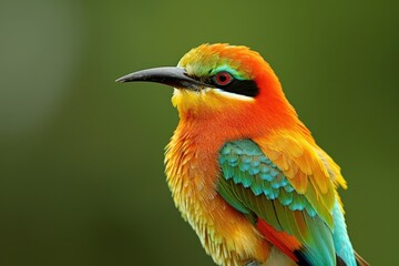Obraz premium set of colored birds in different poses birds of paradise bee eaters iridescent colors