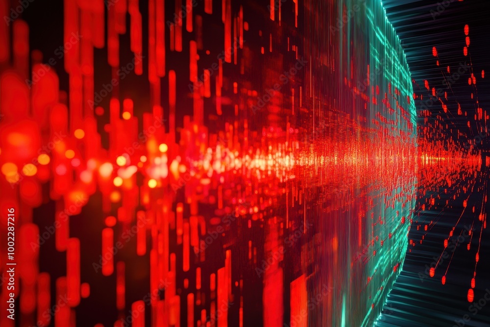 Aufkleber a vibrant display of digital waves and light patterns creating an abstract visual experience