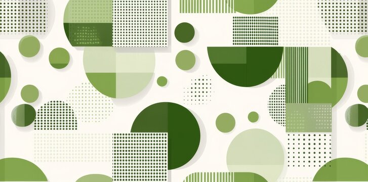 Fototapeta Illustration showing an organic geometric mosaic seamless pattern with nature abstract shapes. Eco-friendly minimalist shape texture, geometry collage.